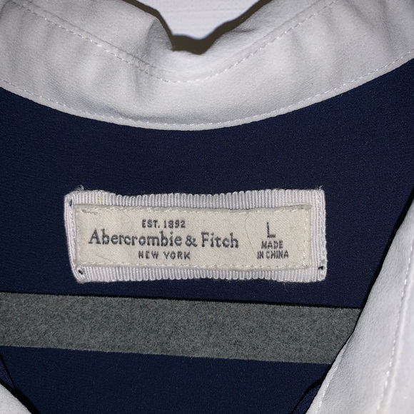 Abercrombie Blue & White Sheer Button Up - Picture 7 of 8